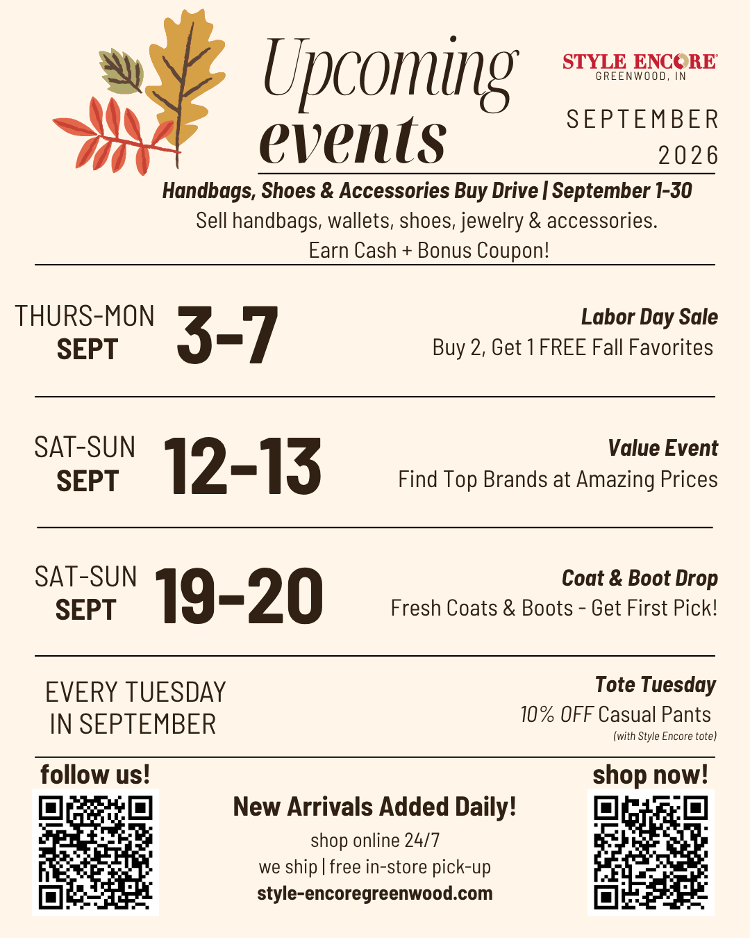 upcoming events